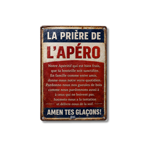 Plaque apéro - La French prière de l'apero