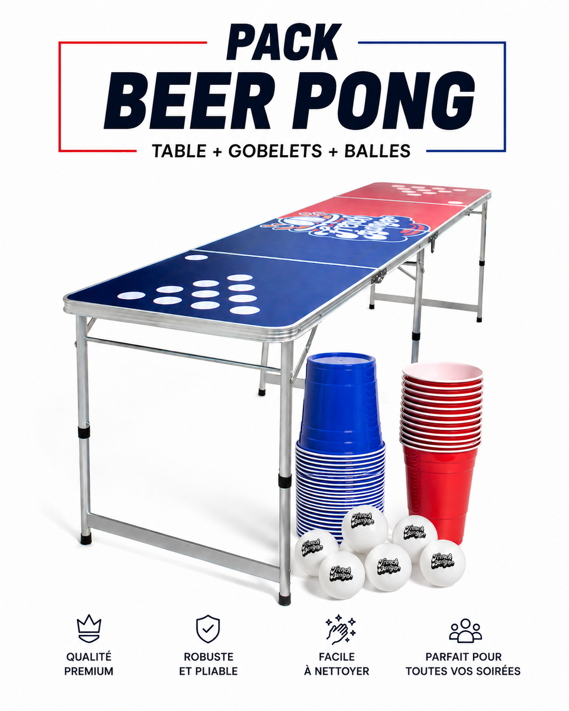 Jeu complet Beer Pong 🍺 - French Banger